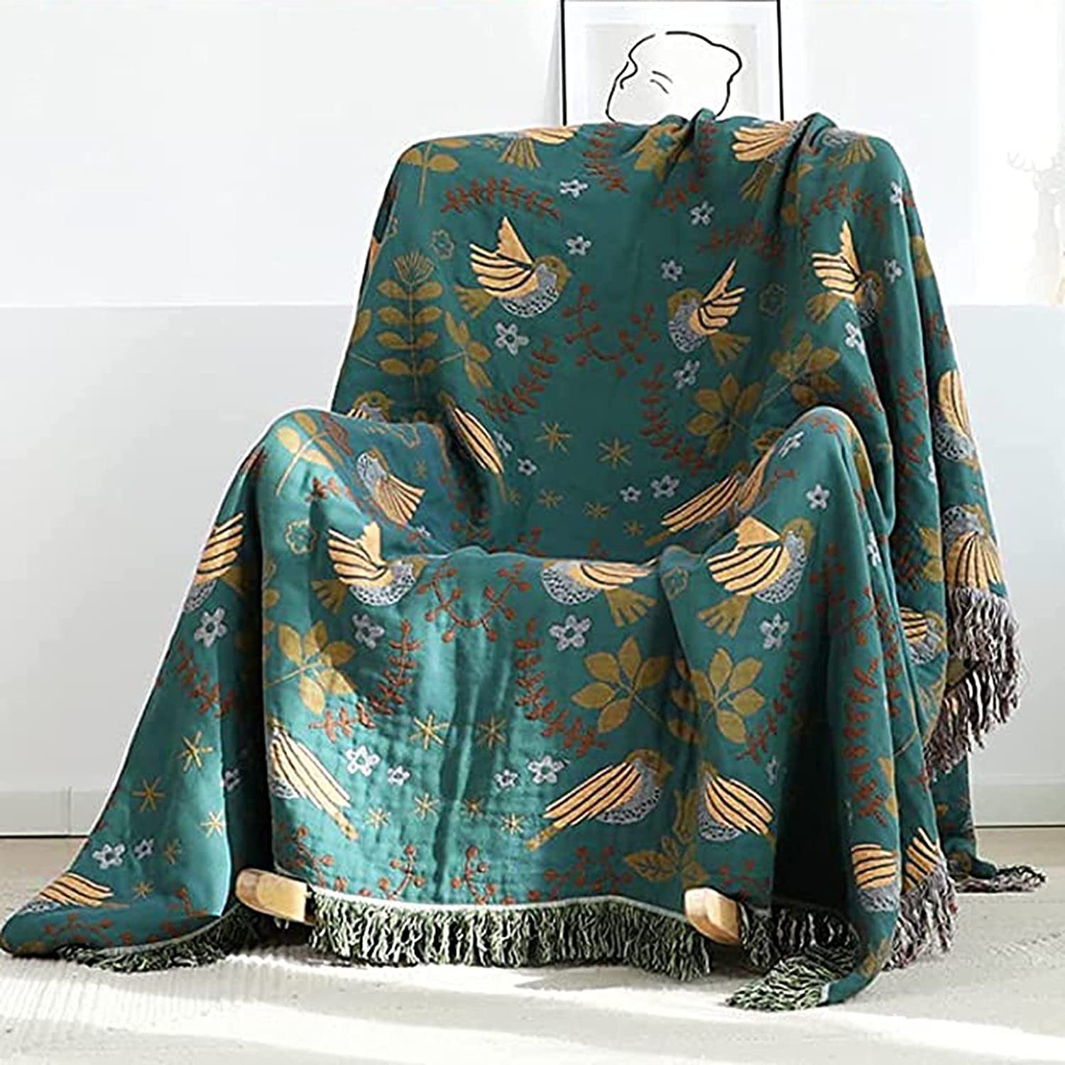 Baumwollbettdecke, Tagesdecke 150x200 cm,Blanket,Bettüberwurf, FeelGlad, Baumwolle