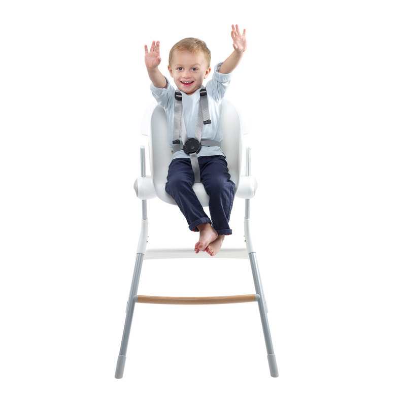 Chaise haute up & down blanche et grise Beaba