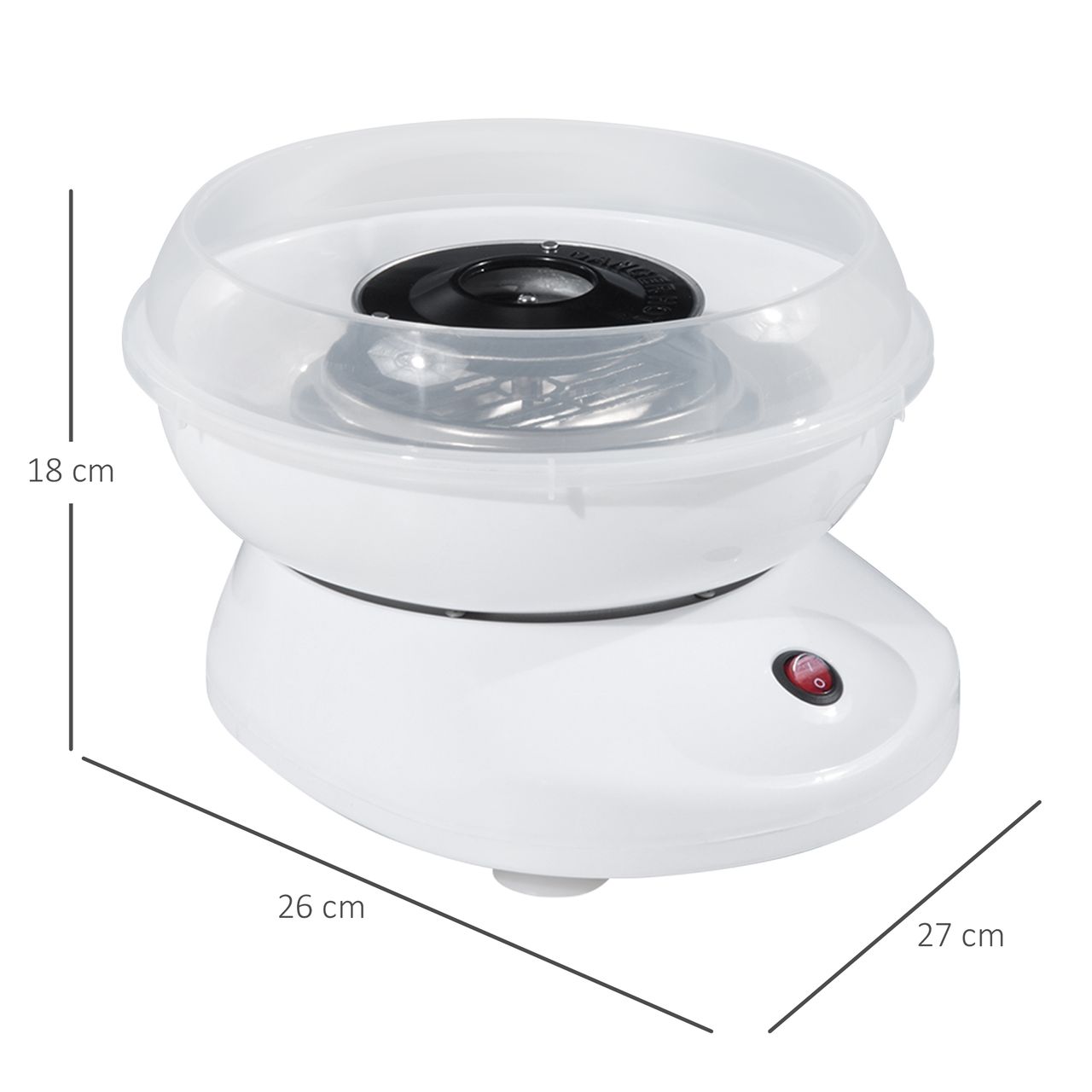 HOMCOM Zuckerwattemaschine Zuckerwattegerät Zuckerwatte Maschine (Modell 1/Weiß)