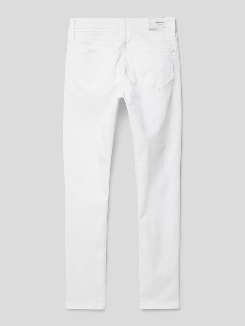 Jeans mit Label-Patch Modell 'PIXLETTE' in weiß