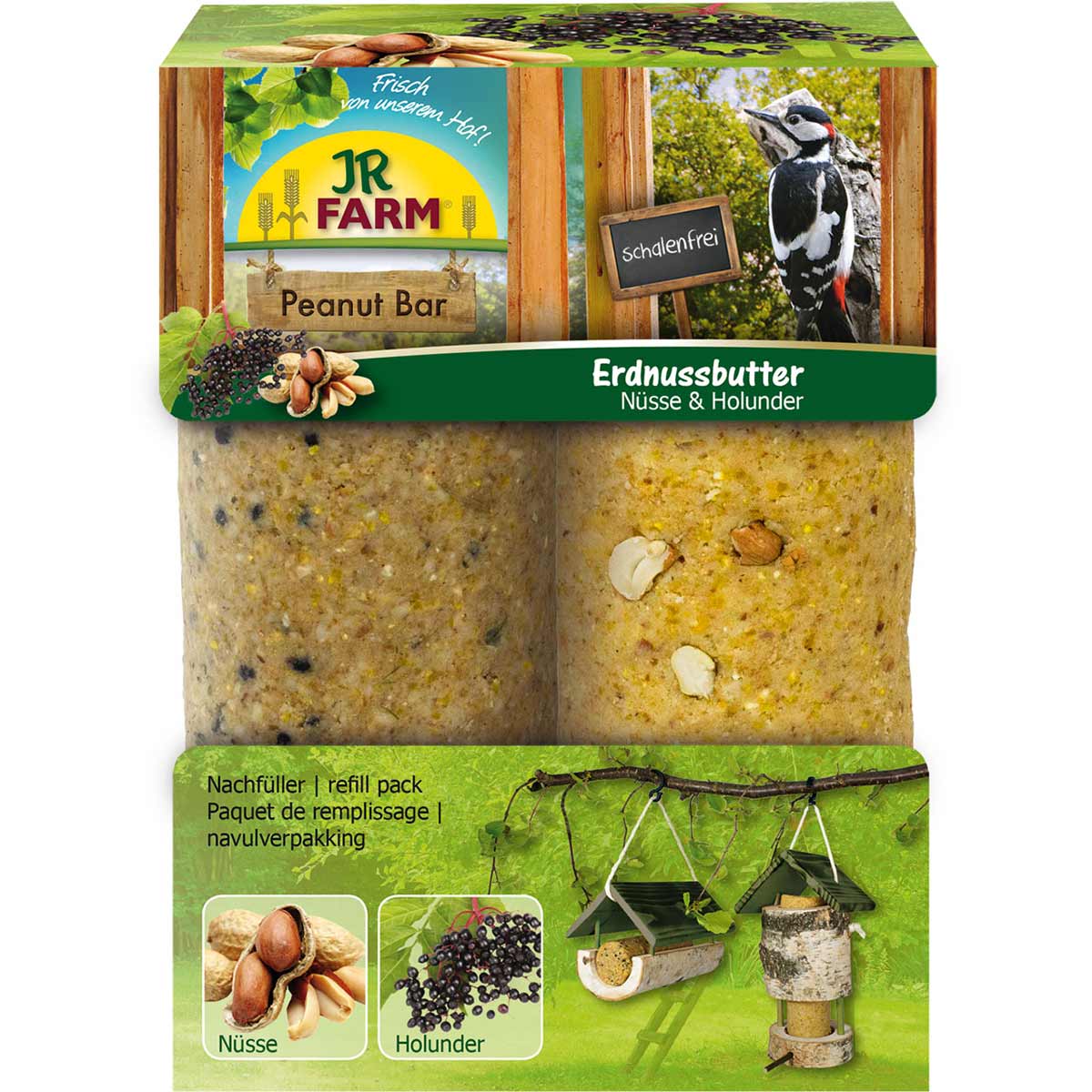 JR Farm Peanut Bar 2er Pack Nüsse & Holunder 700g