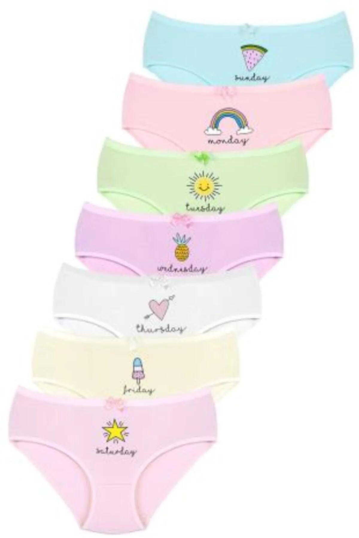 Newlilla  007 Girl Mix Color 7er-Pack bedruckte Höschen V21