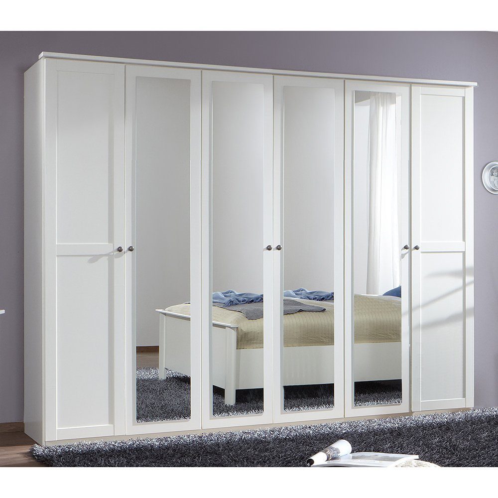 Lomadox Schlafzimmer-Set CROPANI-43, (Spar-Set, 4-St), mit Bett 160x200cm, Kleiderschrank 6-teilig 270cm, weiß