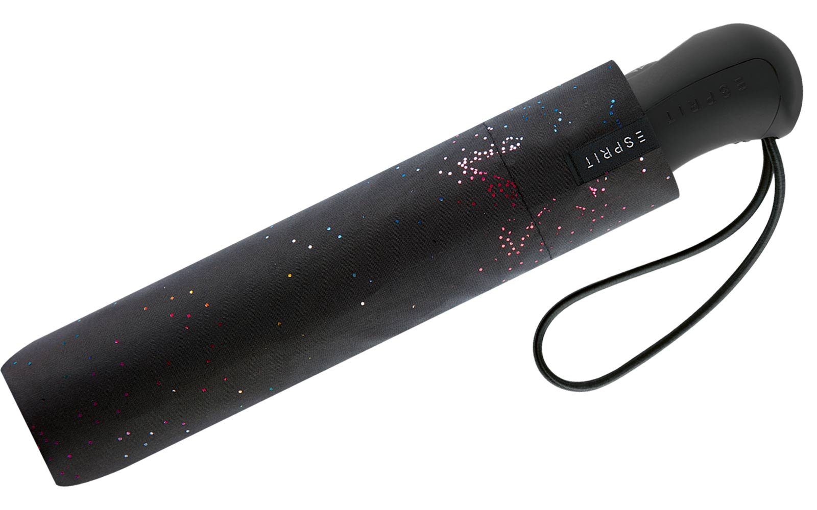Esprit Taschenregenschirm Damen Easymatic Light Auf-Zu Automatik Starburst - multimetallic, stabil, praktisch, mit verspieltem Sternenmuster