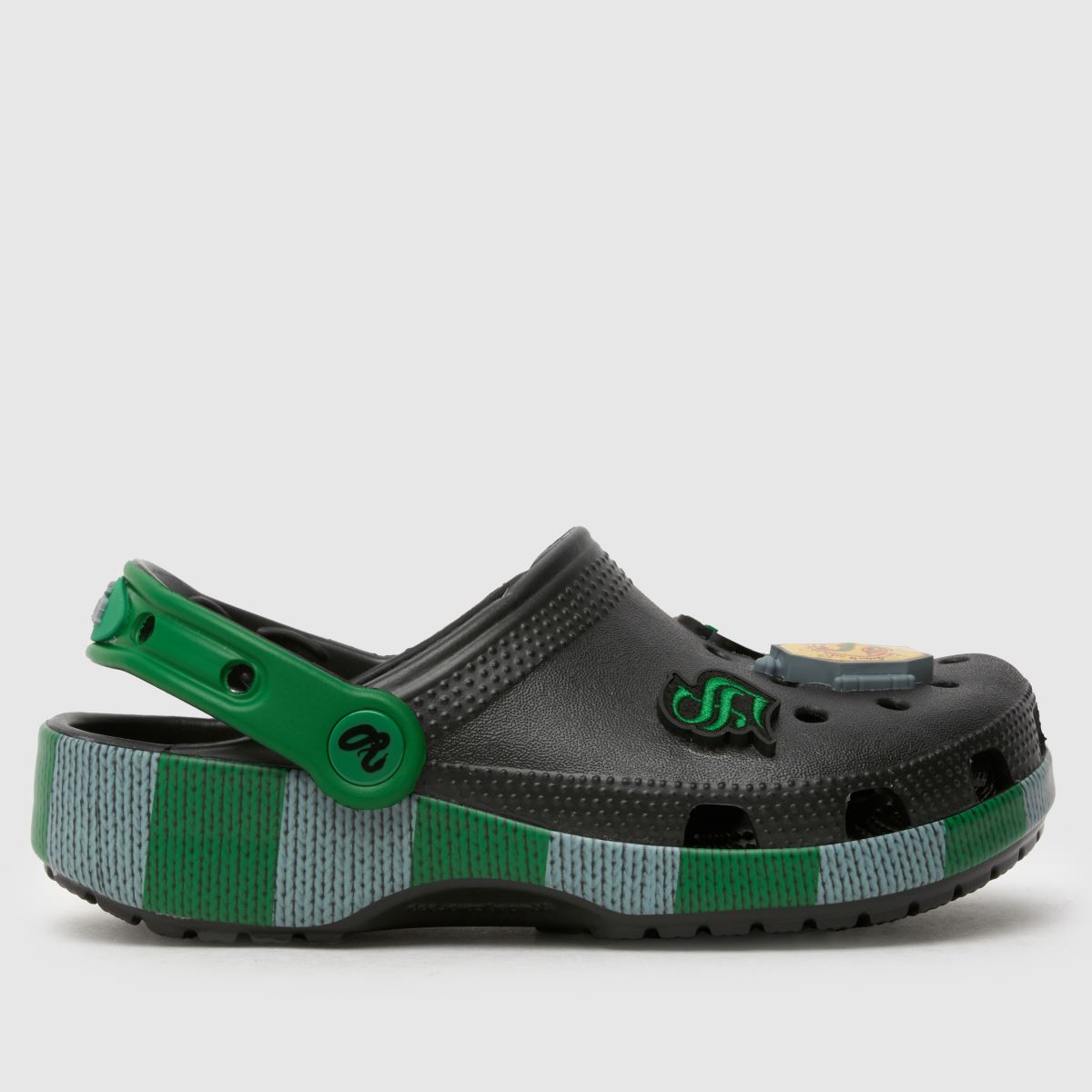 Crocs fekete és zöld Slytherin klumpa junior szandál