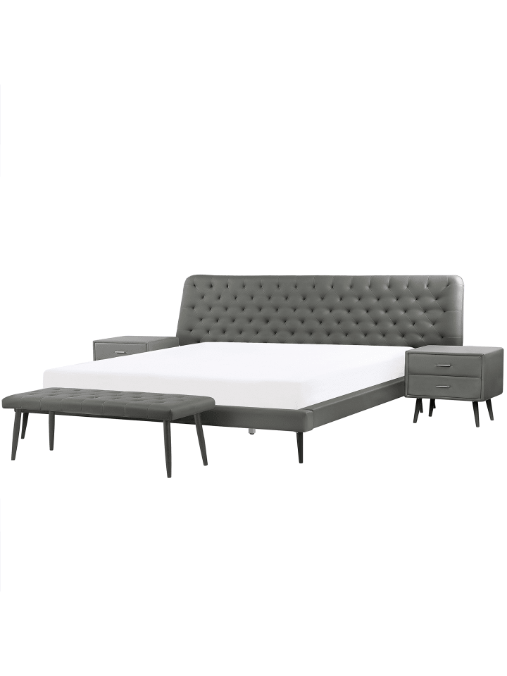 Beliani 4-tlg Schlafzimmer Set ESSONNE in Grau günstig kaufen onesize