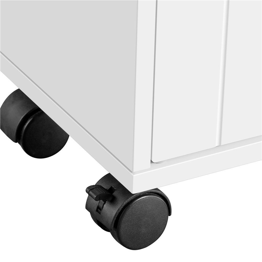 Yaheetech Badkommode, mit Schiebetüren Rollen, aus MDF-Holzplatten