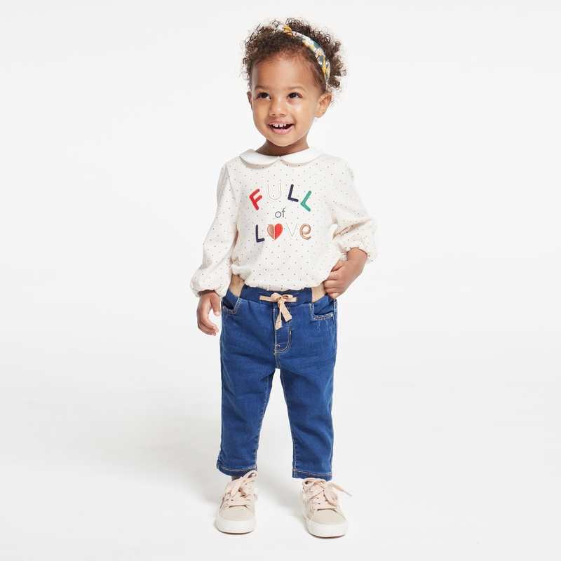 T-shirt brodé à pois bébé fille