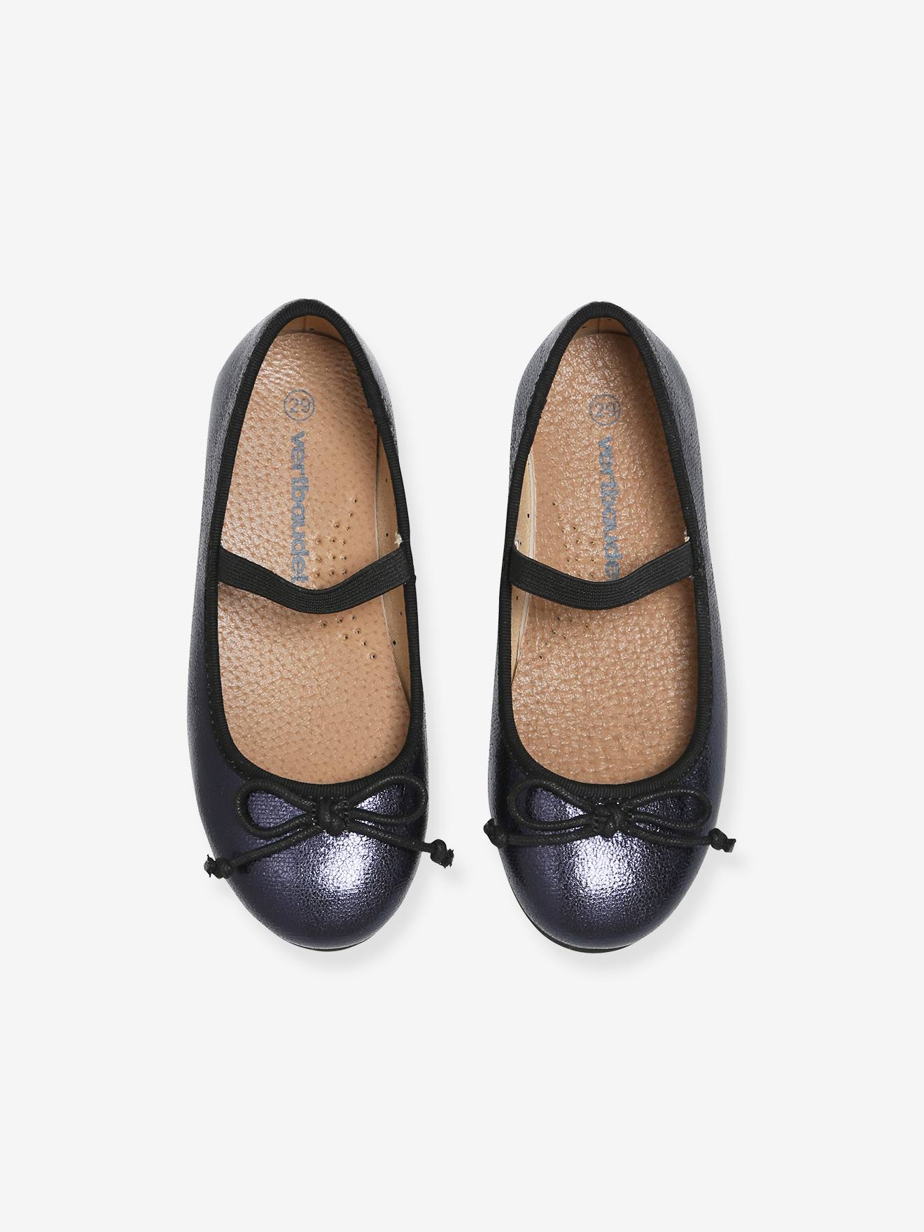 Vertbaudet Mädchen Ballerinas mit Glanzeffekt - silber