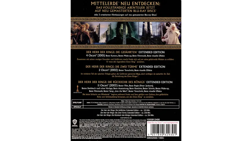 Der Herr der Ringe: Extended Edition Trilogie  [6 BRs]