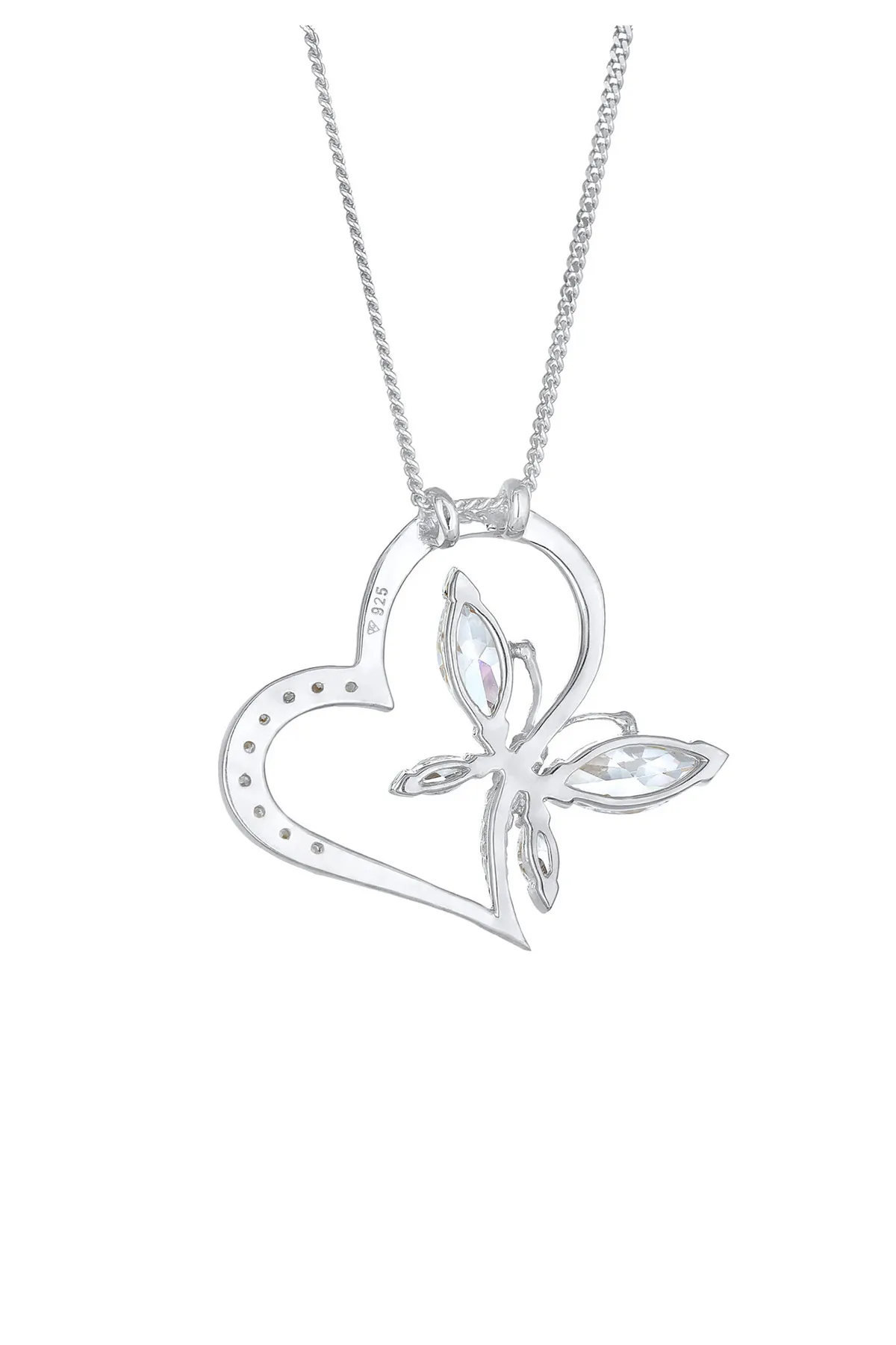 ELLI  Halskette Herz Schmetterling Zirkonia 925 Silber Edel