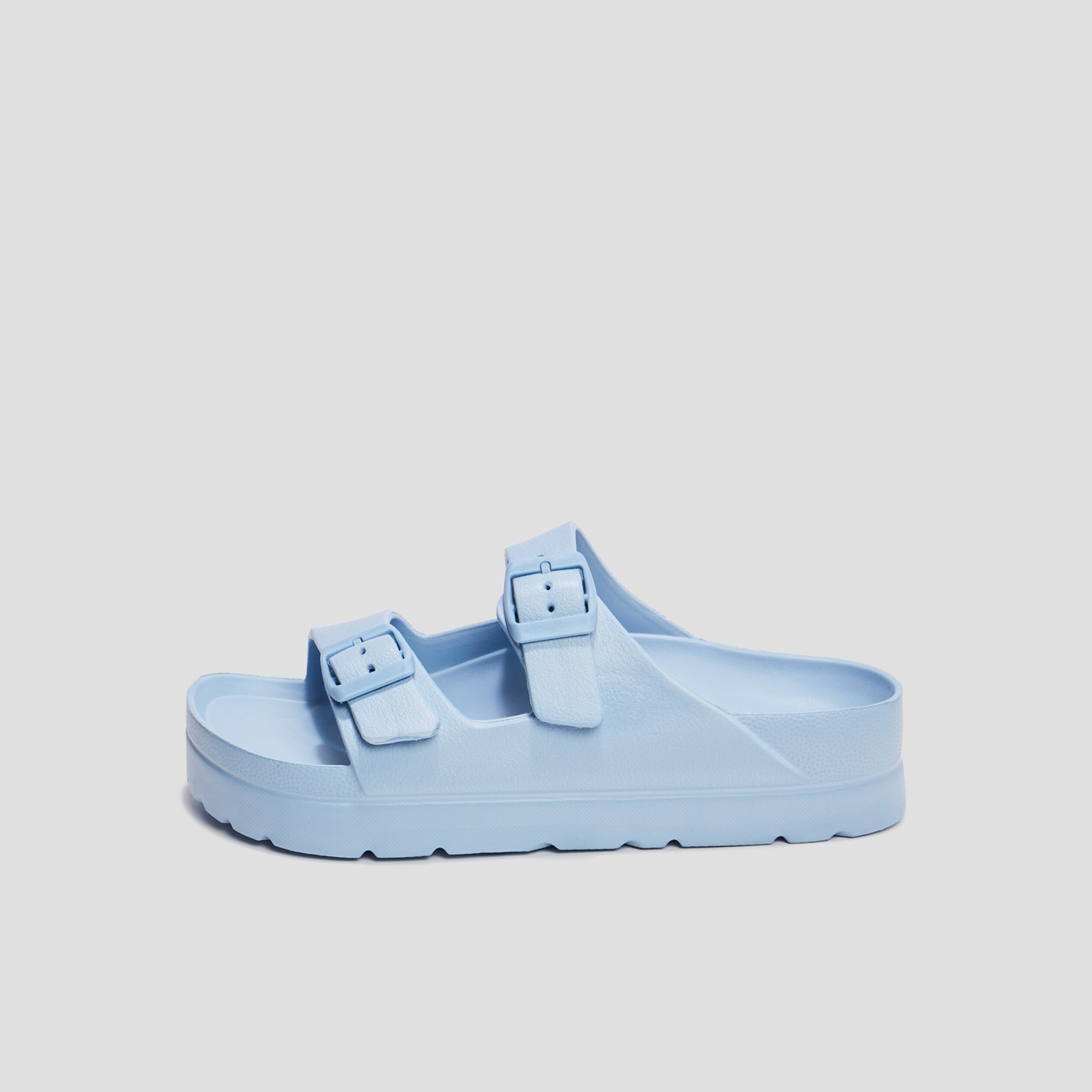 Mules de plage plateformes bleu femme | La Halle