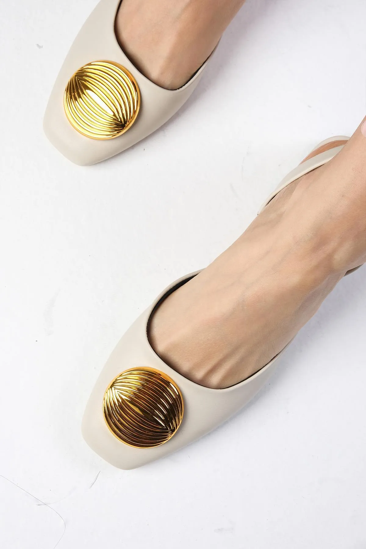 Mio Gusto  High Heels - Beige - Flacher Absatz