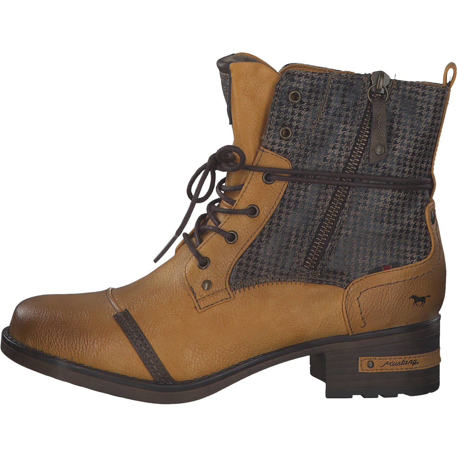 Mustang 1229510, Schnürstiefeletten, Damen, gelb