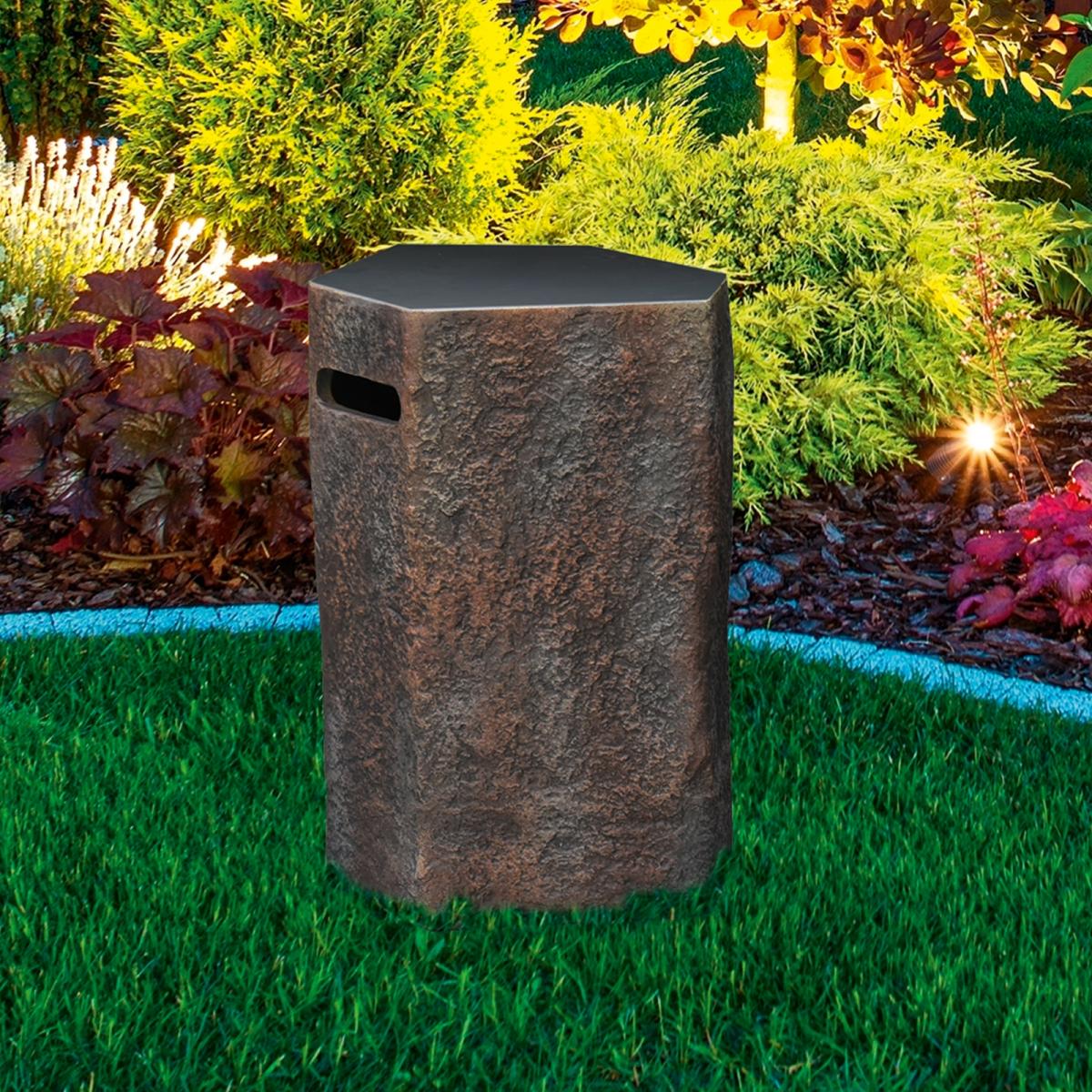 Elementi Abdeckung Gasflaschen Naturstein-Optik dunkel Faserbeton 11kg