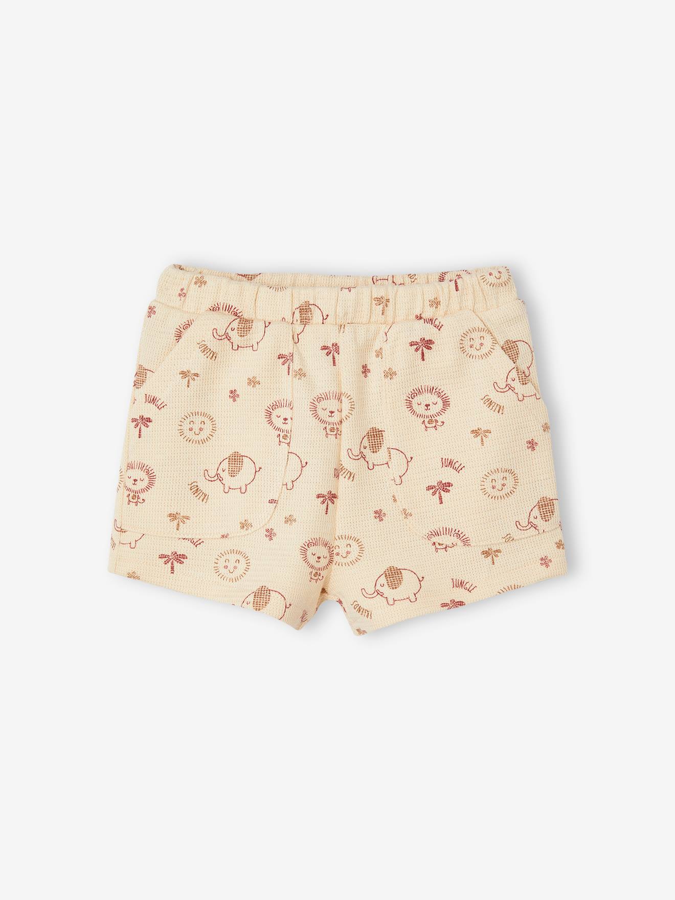 Vertbaudet Baby-Set: Henley-Shirt & Shorts, personalisierbar Oeko-Tex - mokka