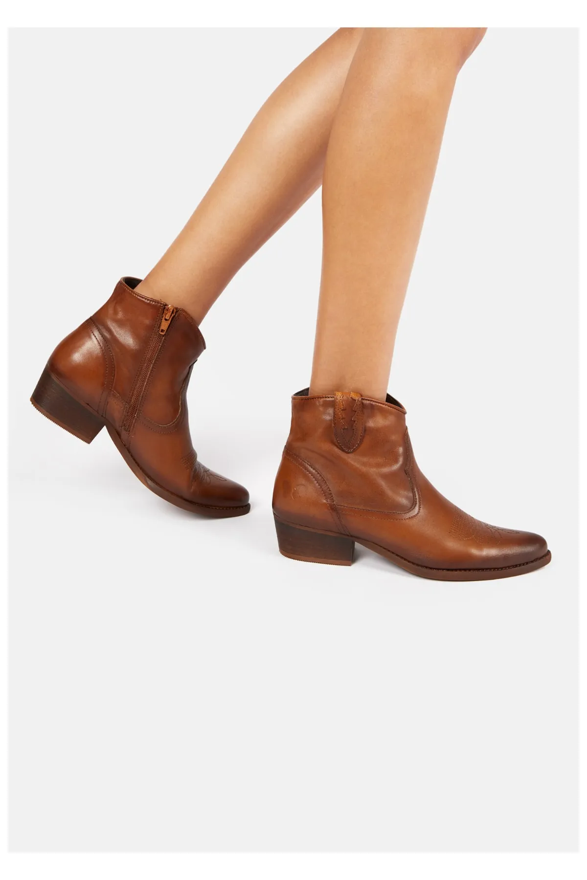 Felmini  Stiefelette - Braun - Blockabsatz