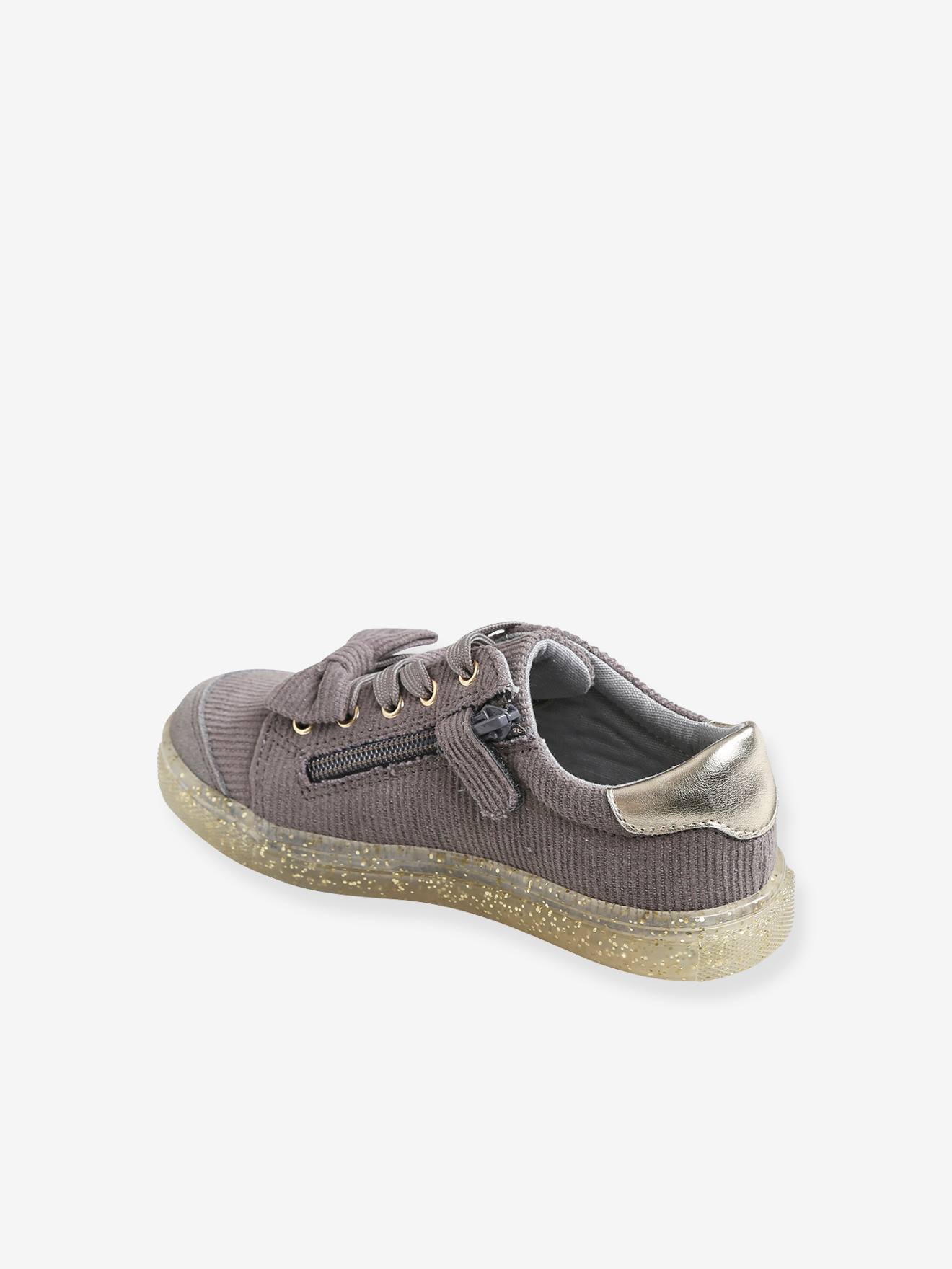 Vertbaudet Mädchen Sneakers mit Glitzer-Sohle - grau