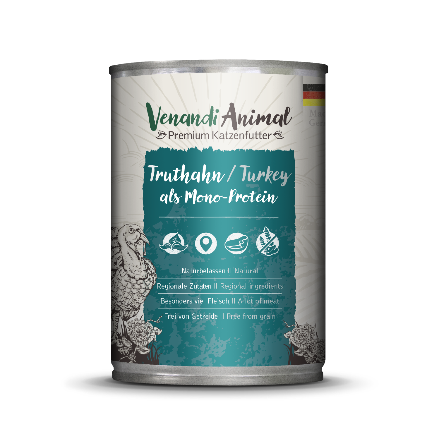Venandi Nassfutter Venandi Animal Mono-Protein 6x400 g Truthahn