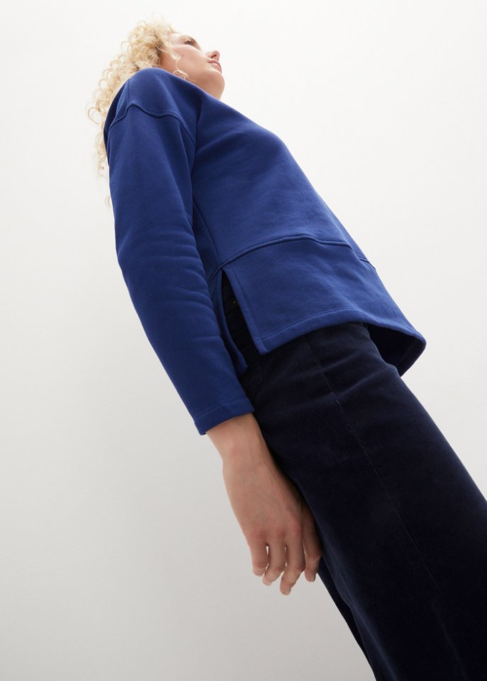 Sweatshirt mit Stehkragen aus Bio - Baumwolle
