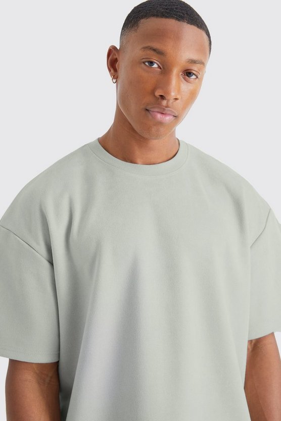 Oversize T-Shirt aus Wildleder-Imitat