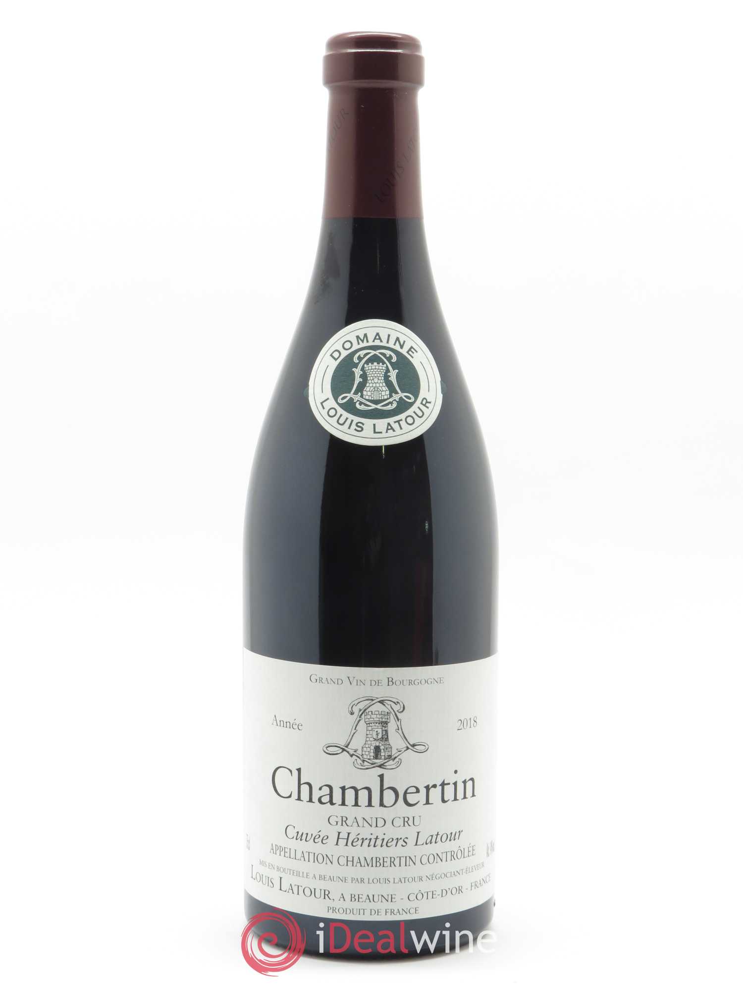 Chambertin Grand Cru Cuvée Héritiers Latour Louis Latour  2018 - Lot de 1 Bouteille