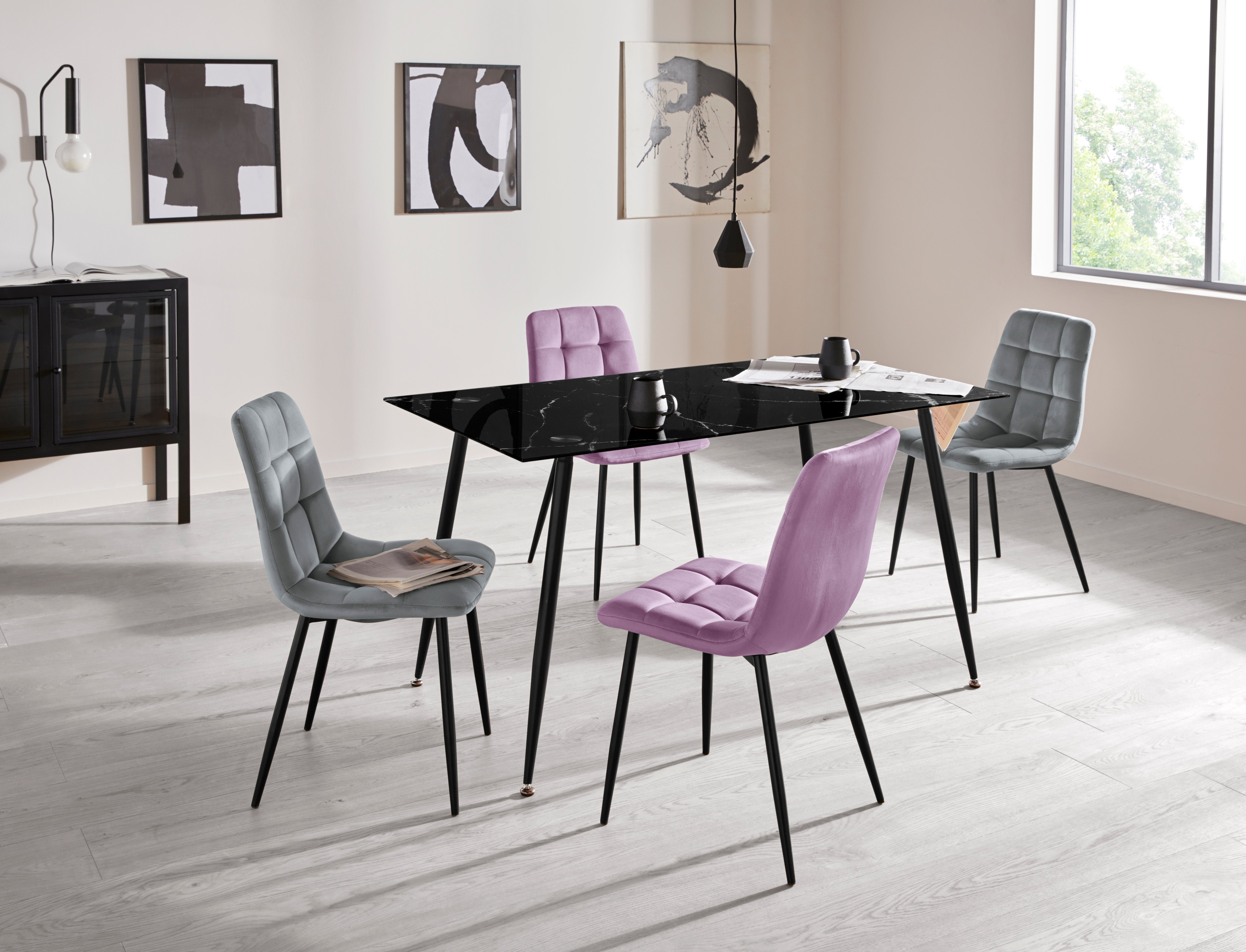 Homexperts Glastisch Romeo, Breite 140 cm, in Marmor-Optik