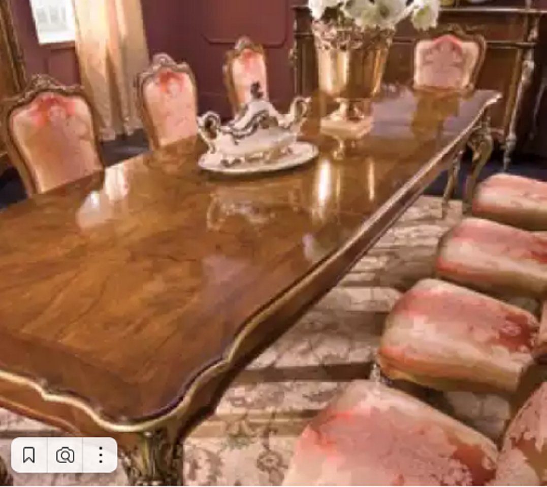 JVmoebel Esszimmer-Set Klassik Esstisch 10x Stühle Gruppe Esszimmer Garnitur 11tlg Set, (11-St., Nur Esstisch + 10x Stühle), Made in Italy