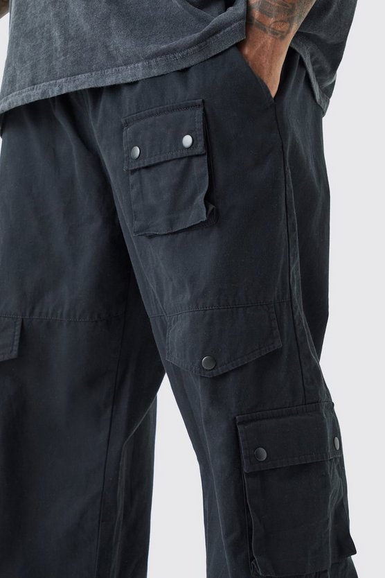 Plus lockere Cargohose mit elastischem Bund