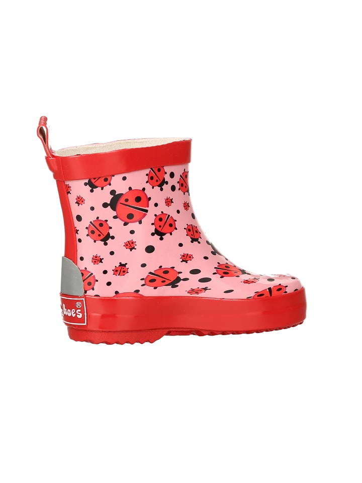 Playshoes Gummistiefel Halbschaft Marienkäfer in Rosa günstig kaufen
