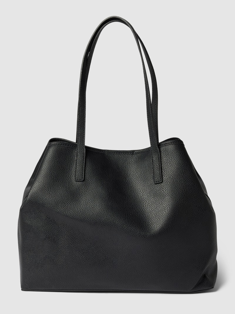 Shopper mit Label-Details Modell 'VIKKY' in schwarz