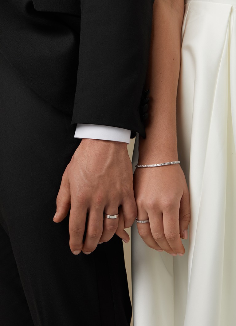 Diamond Point Witgouden Wedding Ring