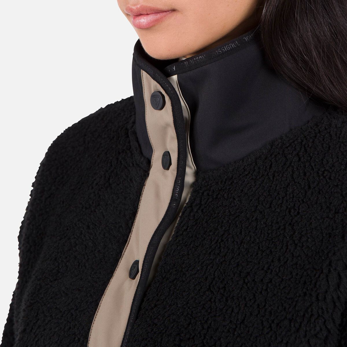 Damen-Fleeceoberteil mit Druckknöpfen Curly