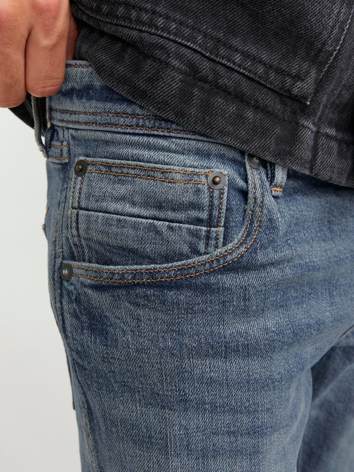 Jack & Jones Slim Fit Jeans Hose Low Rise Stretch Denim Pants JJIGLENN in Dunkelblau günstig kaufen