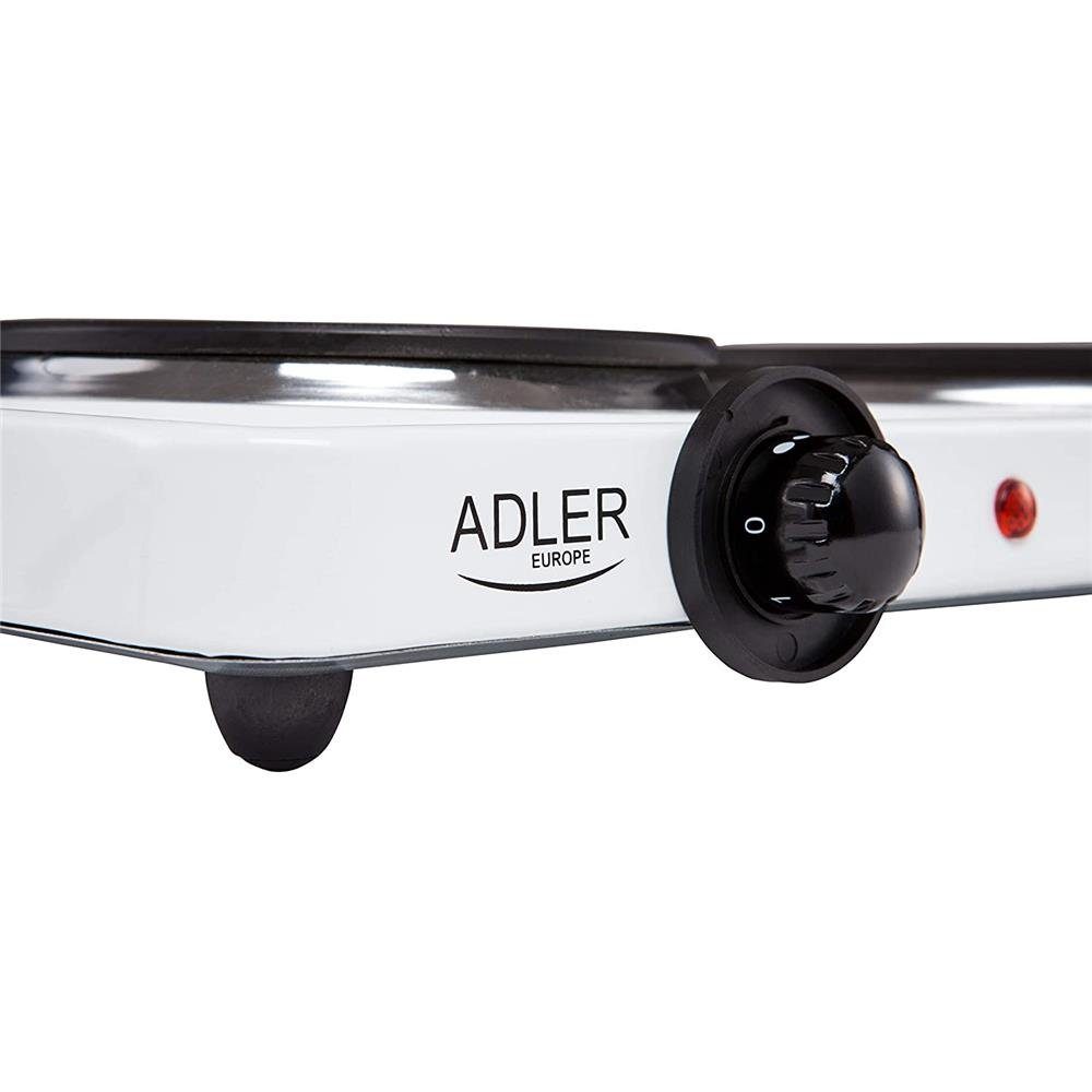 Adler Doppelkochplatte AD 6504, 2500W, 185 mm, 155 mm, Elektro, Mini-Kochplatte, Kochfeld