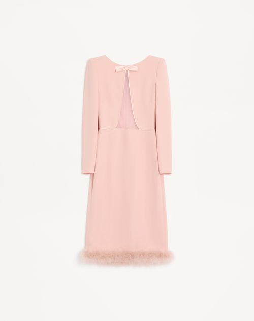 Vestido midi Cady Couture com penas