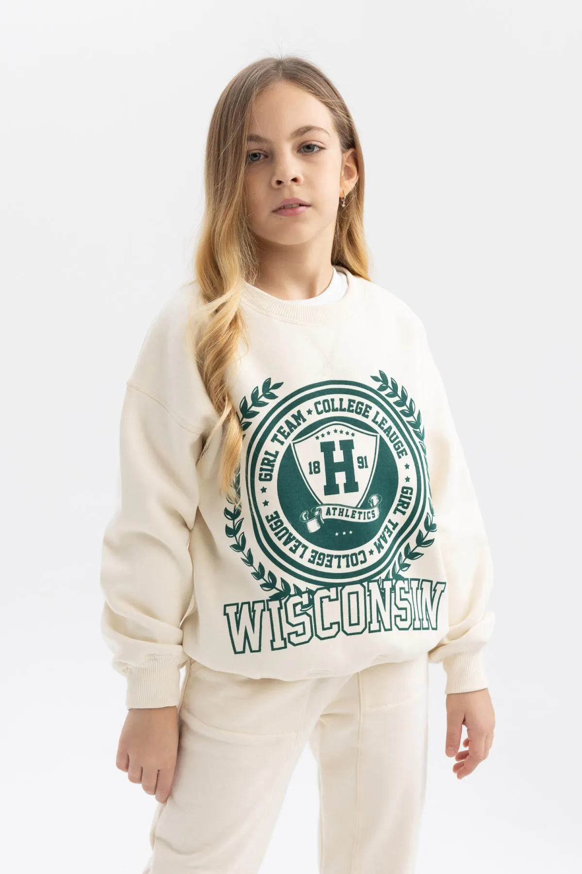 DeFacto  Dickes Mädchen-Sweatshirt in Oversize-Passform mit Rundhalsausschnitt und weicher, flauschiger Innenseite
