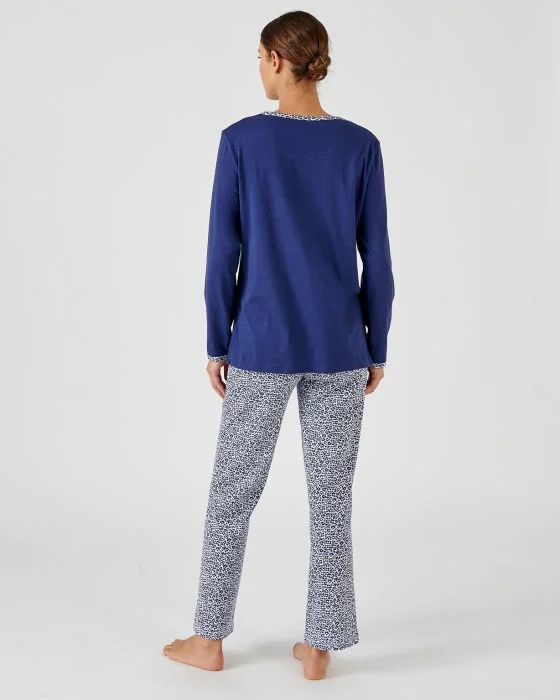Pyjama pur coton peigné, manches longues