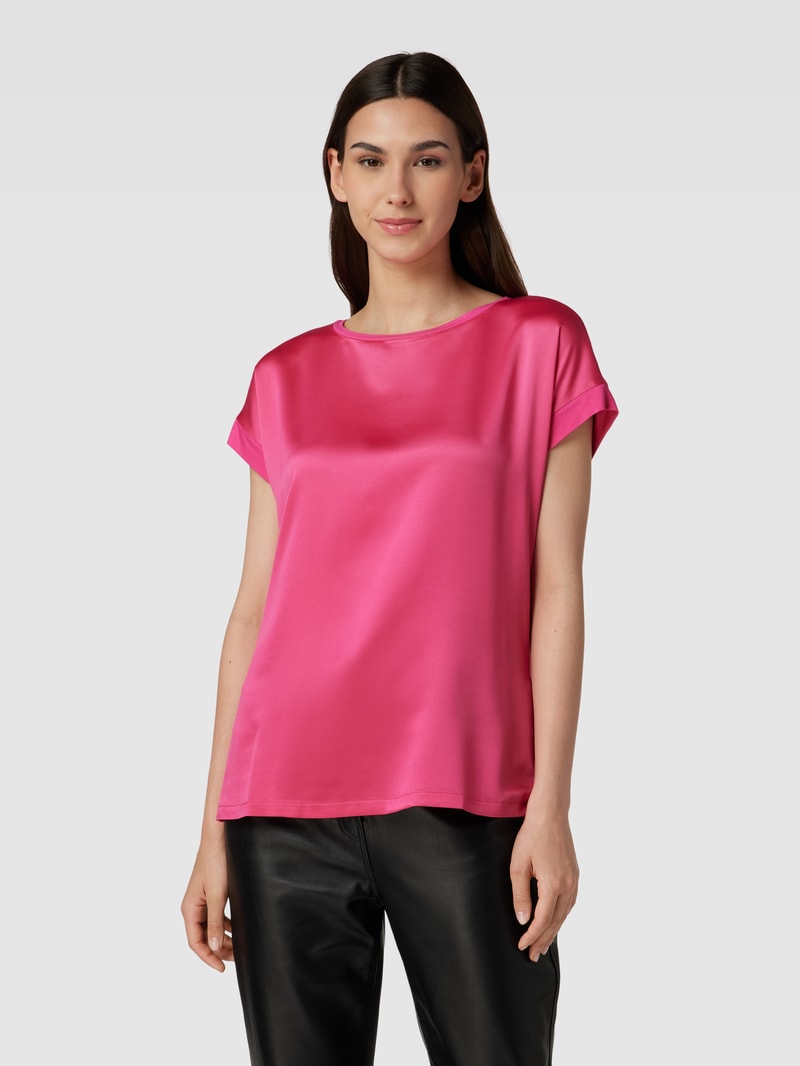 T-Shirt in Satin-Optik in pink