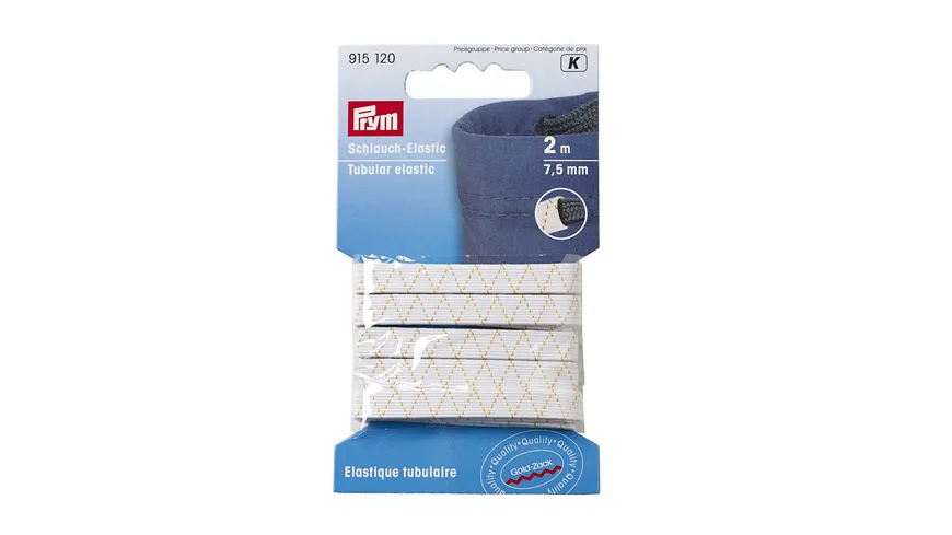 Prym Schlauch-Elastic 7,5 mm weiß 2 m