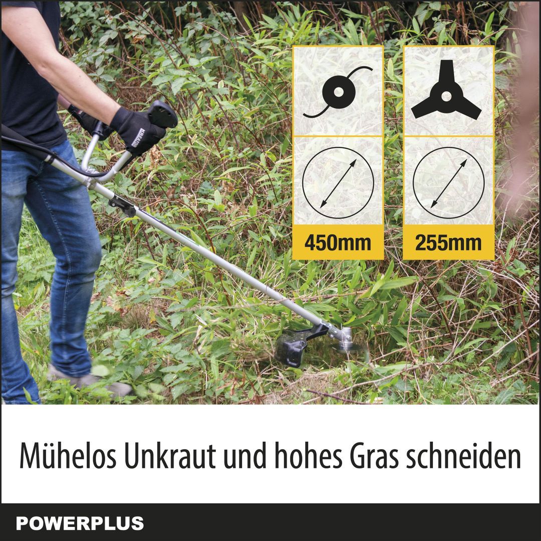 VARO Benzin-Freischneider POWXG50200 Motorsense - 31 cc Trimmer und Motorsense, 240 ml Kraftstofftank
