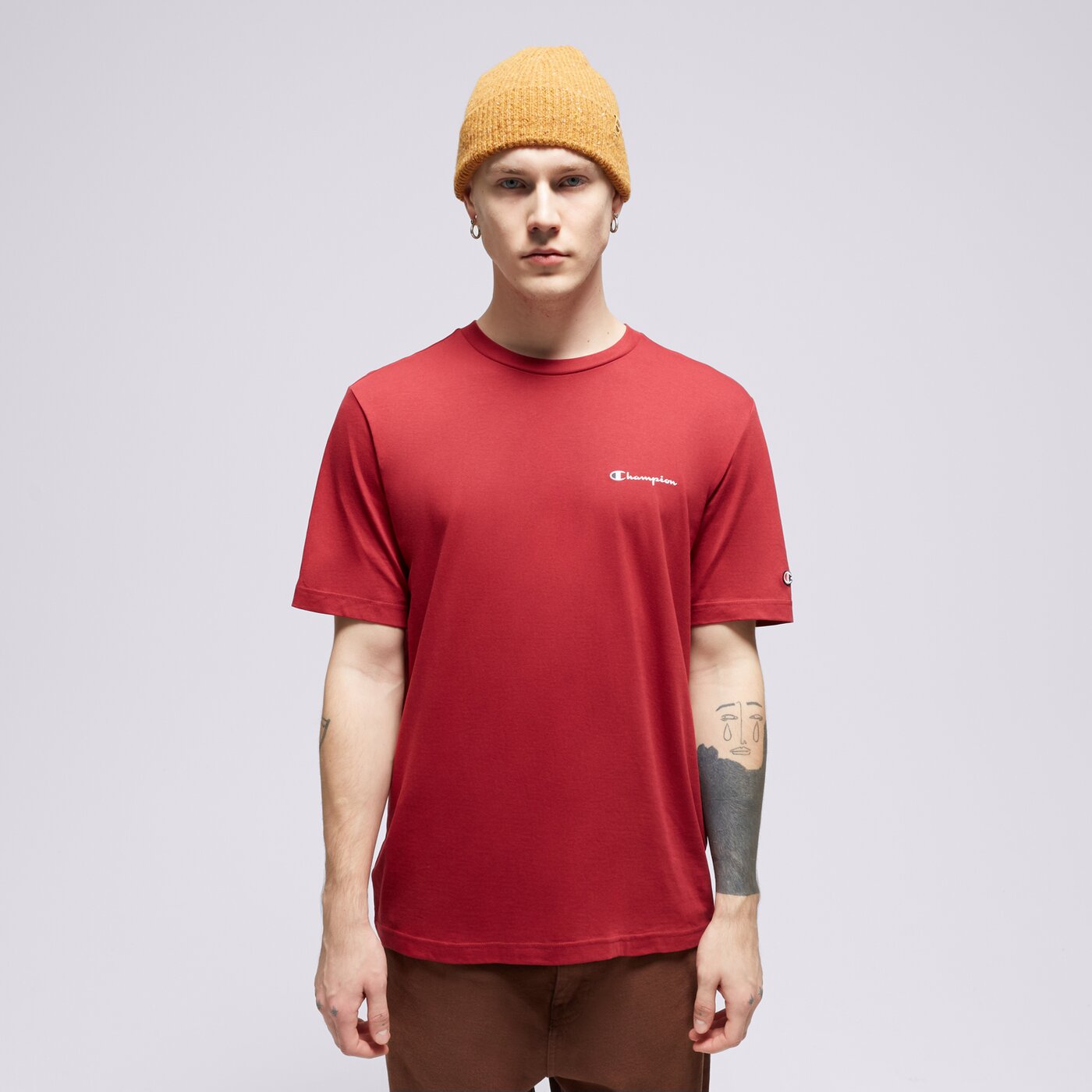 CHAMPION T-SHIRT CREWNECK Dunkelrot