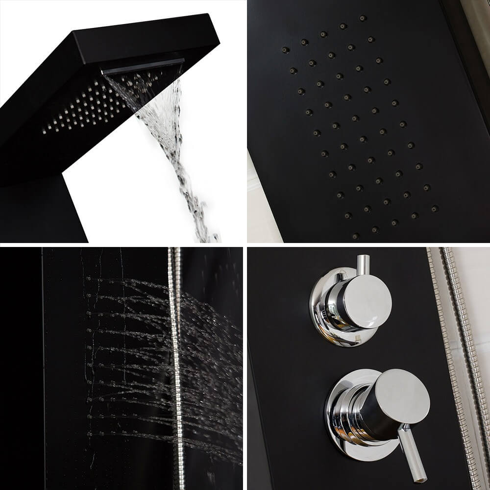 Home Deluxe Duschpaneel CASCATA - black
