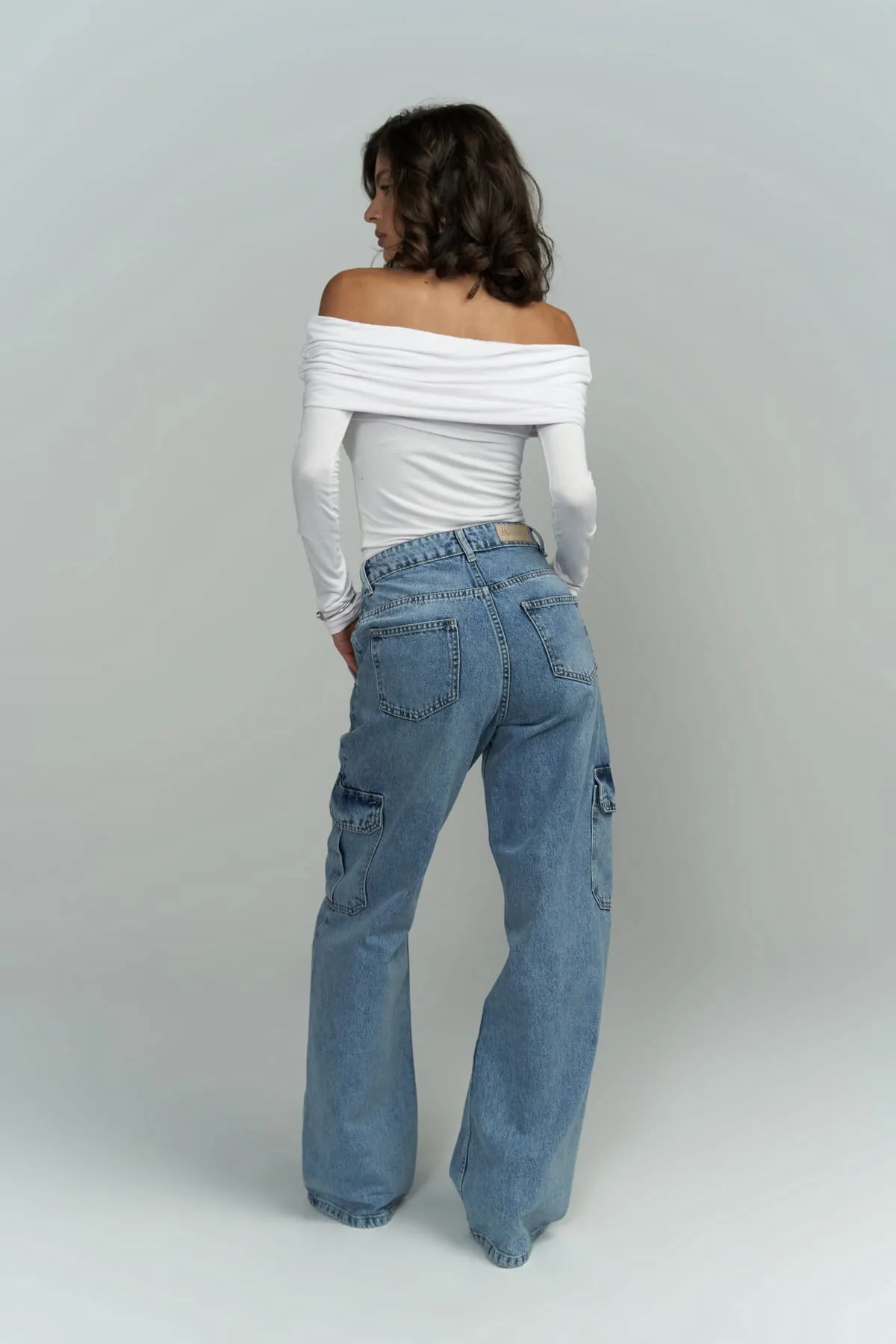MAİ COLLECTİON  Montes – Blaue Cargo-Jeanshose