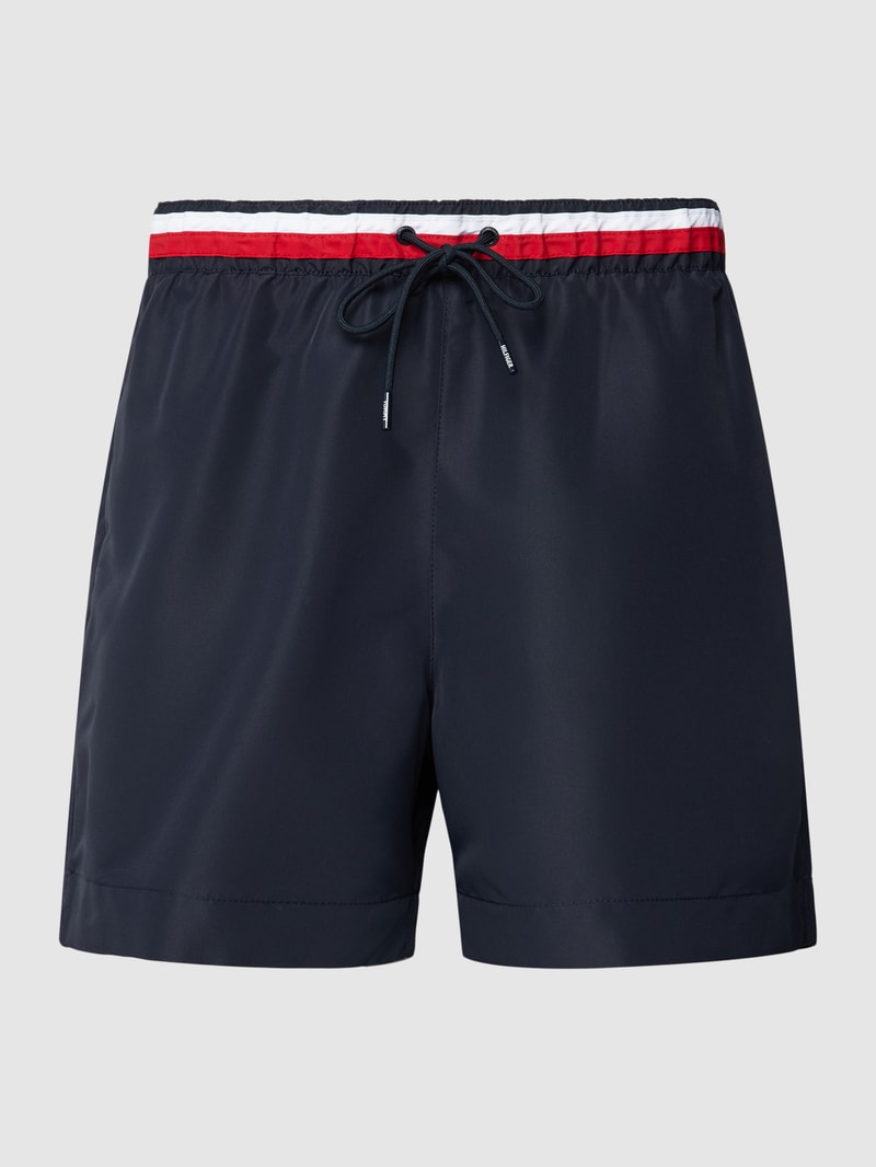 Badehose mit elastischem Logo-Bund in dunkelblau