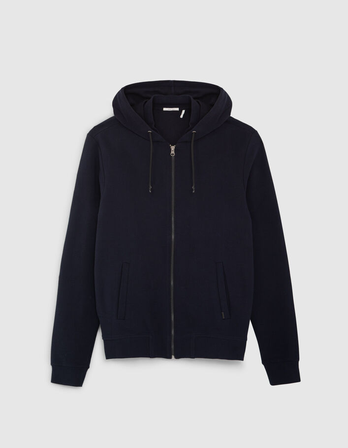 Cardigan marine reliefé à capuche Homme