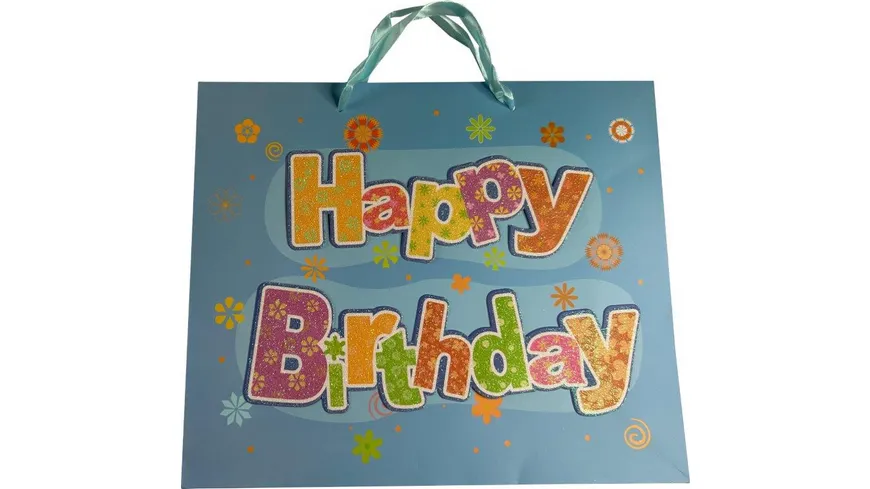 BOCK Geschenktüte gross Happy Birthday 32 x 26 x 14cm sortiert