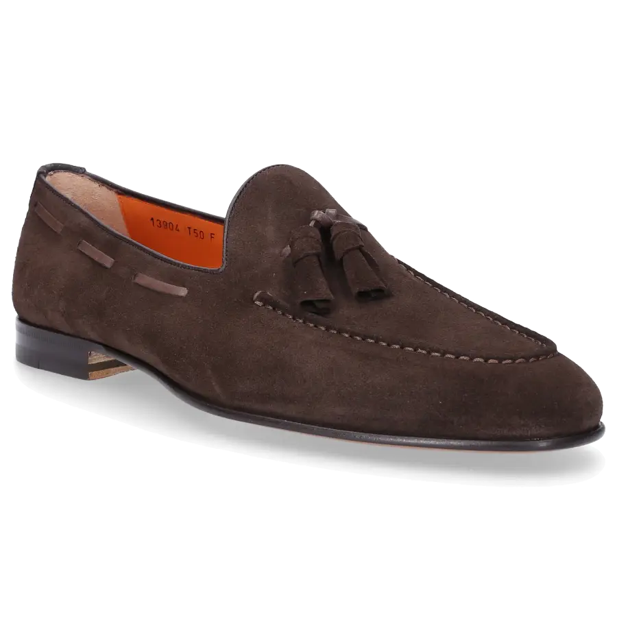 Santoni - Loafer 13904 Kalbsveloursleder - braun