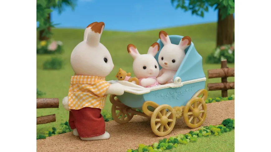 Sylvanian Families - Schokoladenhasen Zwillinge mit Kinderwagen