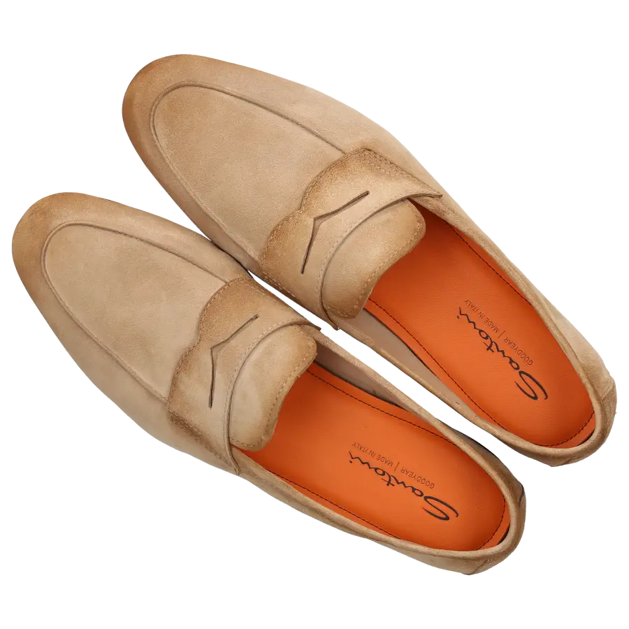 Santoni - Loafer 18837 Veloursleder - beige